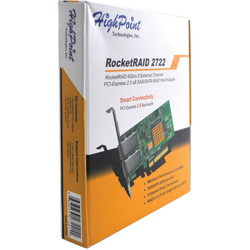 HighPoint RocketRAID 2722 2-Connector Mini-SAS PCI-Express RAID Controller 2.0 x8 SAS/SATA 6GB/s Interface