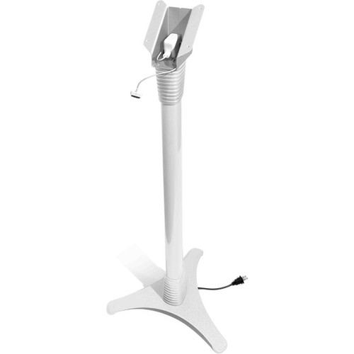Maclocks Adjustable iPad Floor Stand with Space Locking Enclosure for iPad (White)