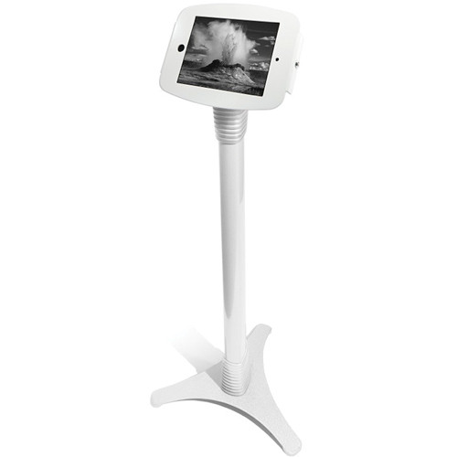Maclocks Adjustable iPad Floor Stand with Space Locking Enclosure for iPad (White)