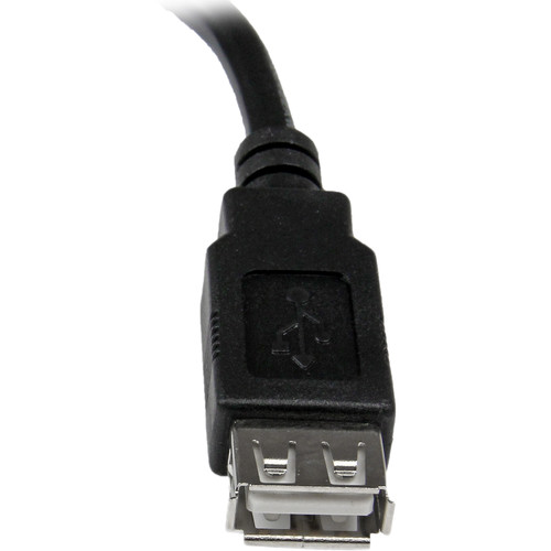 StarTech Male to Female USB 2.0 Extension Adapter Cable A to A (Black, 6