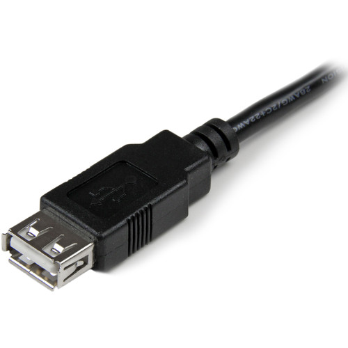 StarTech Male to Female USB 2.0 Extension Adapter Cable A to A (Black, 6