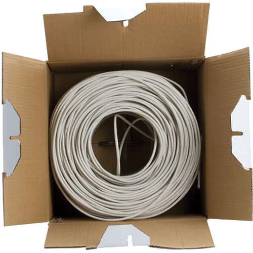 Cmple Cat 5e Bulk Ethernet LAN Network Cable (1000' / White / Pull Box)