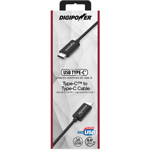 DigiPower USB 2.0 Type-C Male Charge & Sync Cable (6.6')