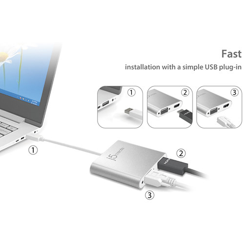 j5create USB 3.1 Gen 1 to HDMI/VGA Multi-Monitor Adapter