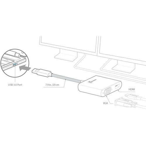 j5create USB 3.1 Gen 1 to HDMI/VGA Multi-Monitor Adapter