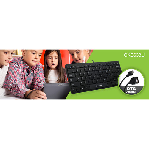 IOGEAR Portable Wired USB Keyboard for Tablets with OTG Adapter