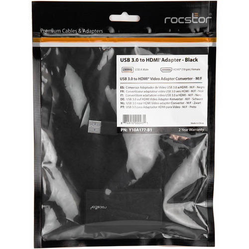 Rocstor USB Type-A 3.0 Male to HDMI Female Adapter Cable (6