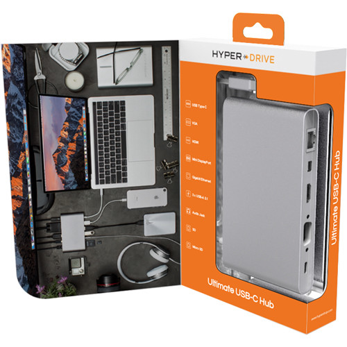 HYPER HyperDrive Ultimate 11 Port USB 3.0 Type-C Hub (Silver)