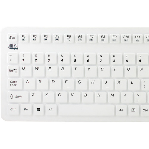 Adesso SlimTouch 270 Antimicrobial Waterproof Touchpad Keyboard (White)
