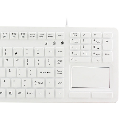 Adesso SlimTouch 270 Antimicrobial Waterproof Touchpad Keyboard (White)