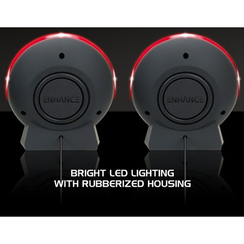 Enhance USB LED Gaming Speakers (Red)