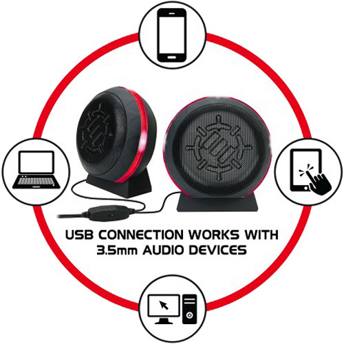 Enhance USB LED Gaming Speakers (Red)