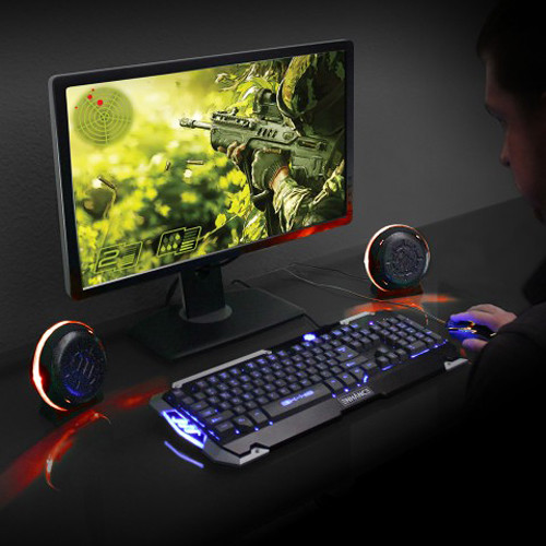 Enhance USB LED Gaming Speakers (Red)