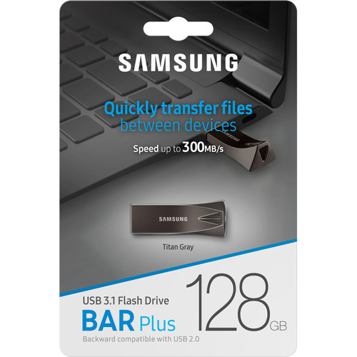 Samsung 128GB USB 3.1 Gen 1 BAR Plus Flash Drive (Titan Gray)
