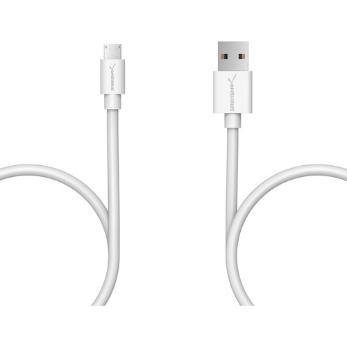 Sabrent USB 2.0 Type-A Male to Micro-B Male Cable (1', White, 6-Pack)