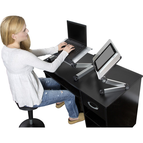 Uncaged Ergonomics WorkEZ Executive Laptop Stand with 3 USB Ports and 2 Cooling Fans (Silver)