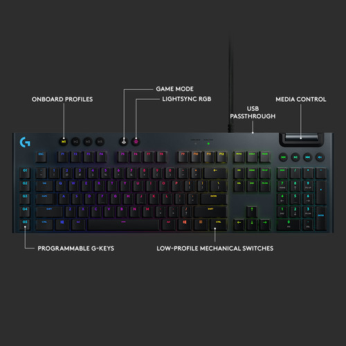 Logitech G G815 LIGHTSYNC RGB Mechanical Gaming Keyboard (GL Clicky)
