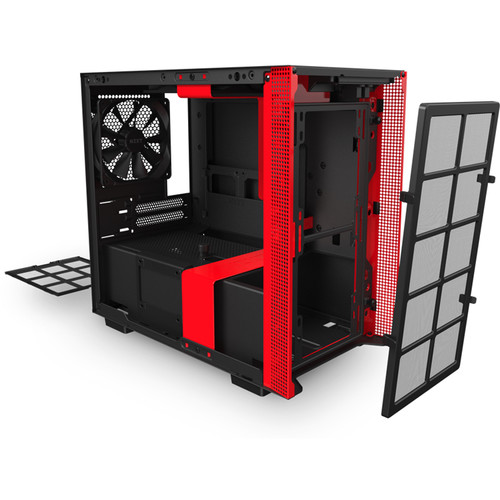 NZXT H210 Mini-Tower Case (Matte Black/Red)