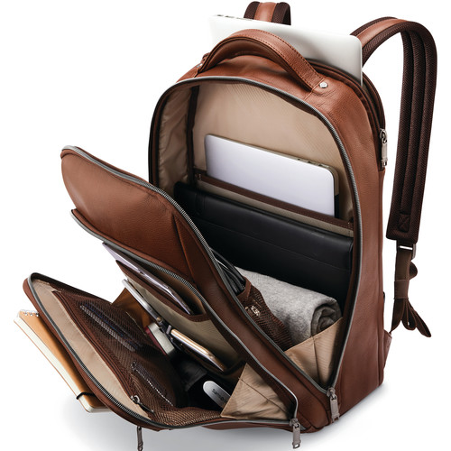 Samsonite Classic Leather Backpack (Cognac)