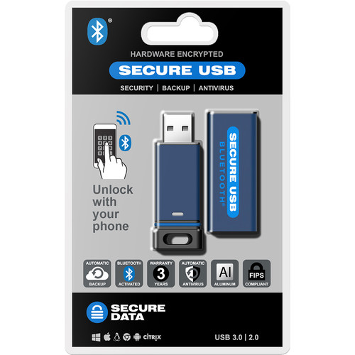 SecureData SecureUSB BT 64GB Hardware Encrypted Flash Drive