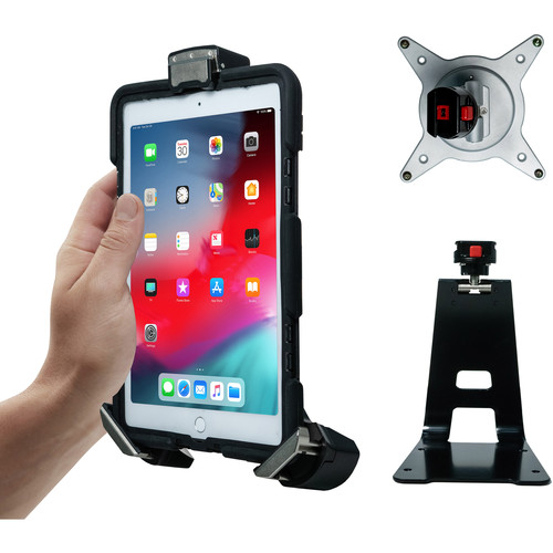 CTA Digital Tri-Grip Tablet Security Clasp with Quick-Connect Base and VESA Mount