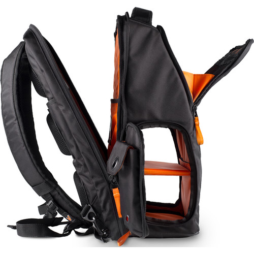 Gruv Gear Club Bag Flight-Smart Tech Backpack (Elite, Black/Orange)