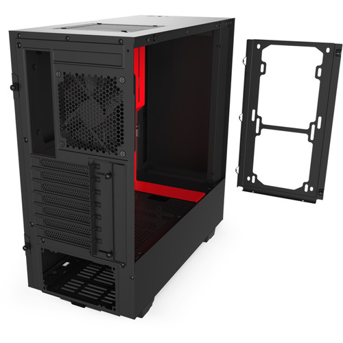 NZXT H510 Mid-Tower Case (Matte Black/Red)