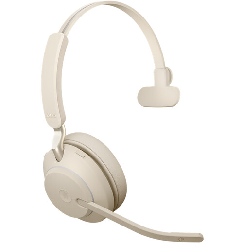 Jabra Evolve2 65 Mono Wireless On-Ear Headset (Unified Communication, USB Type-C, Beige)