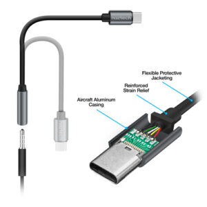 Naztech USB Type-C to 3.5mm Audio Adapter (5")
