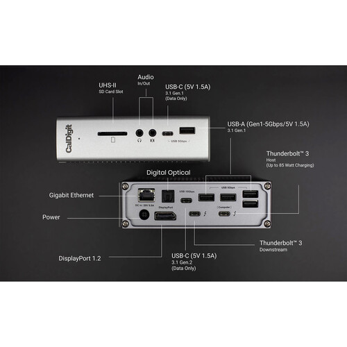 CalDigit TS3 Plus 15-Port Thunderbolt 3 Dock (Space Gray)