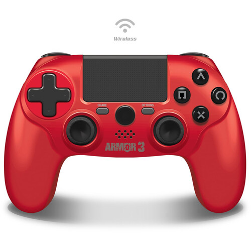HYPERKIN Armor3 Wireless Game Controller for PS4, Windows, and Mac (Red)