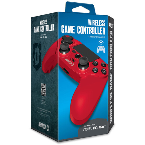 HYPERKIN Armor3 Wireless Game Controller for PS4, Windows, and Mac (Red)