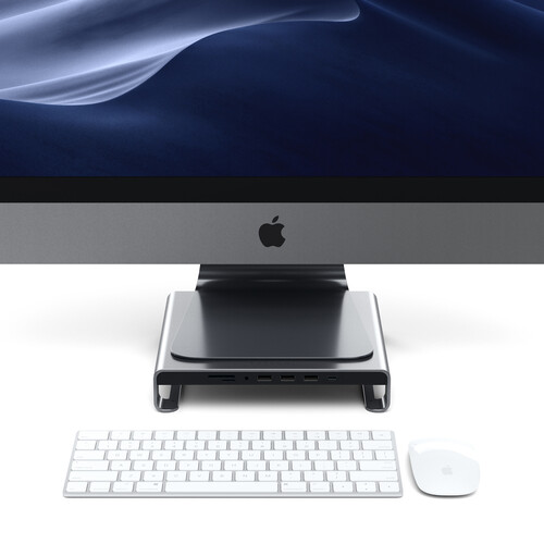 Satechi USB Type-C Aluminum Monitor Stand Hub for Apple iMac (Space Gray)