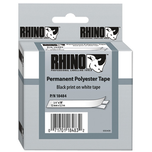 Dymo White Permanent Poly Labels (3/4")