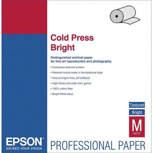 Epson Cold Press Bright Archival Inkjet Paper (60" x 50' Roll)