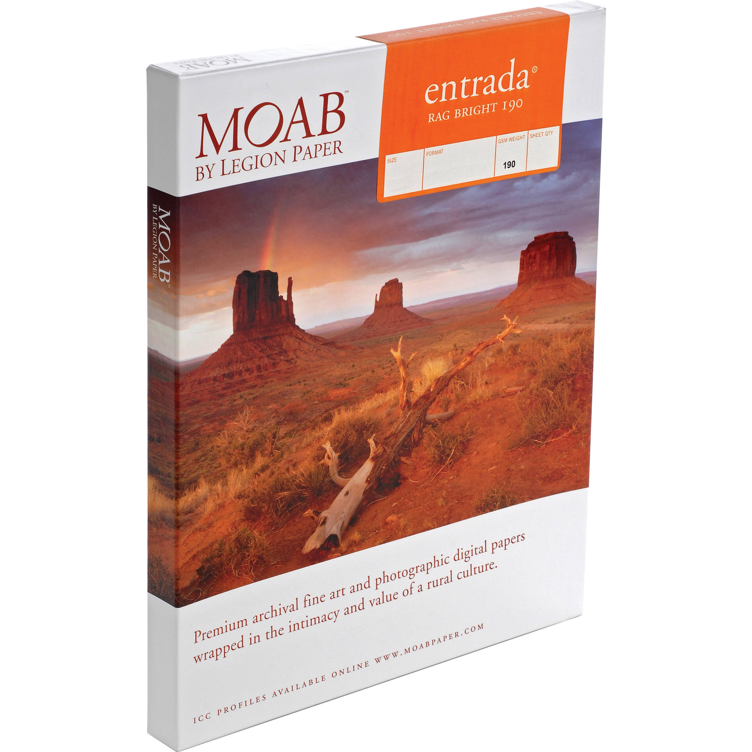 Moab Entrada Rag Bright 190 Paper (17 x 22", 25 Sheets)