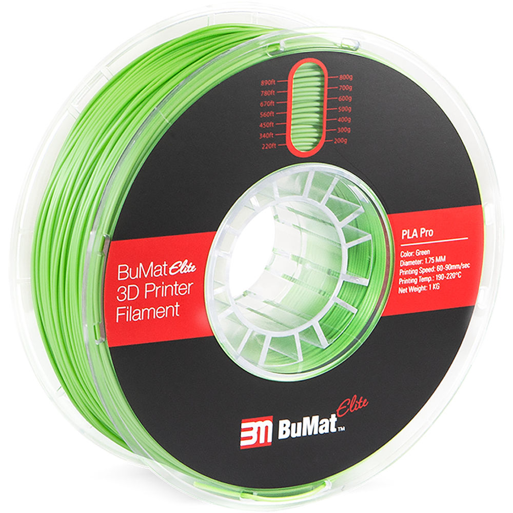 BuMat Elite Professional 1.75mm PLA Filament (1kg, Green)