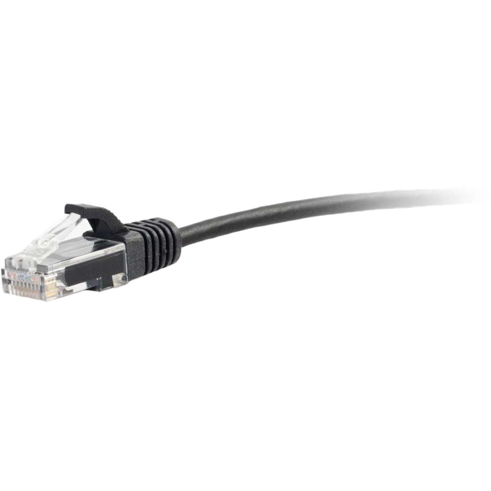 C2G RJ45 Male to RJ45 Male Slim Cat 6 Patch Cable (2', Black)