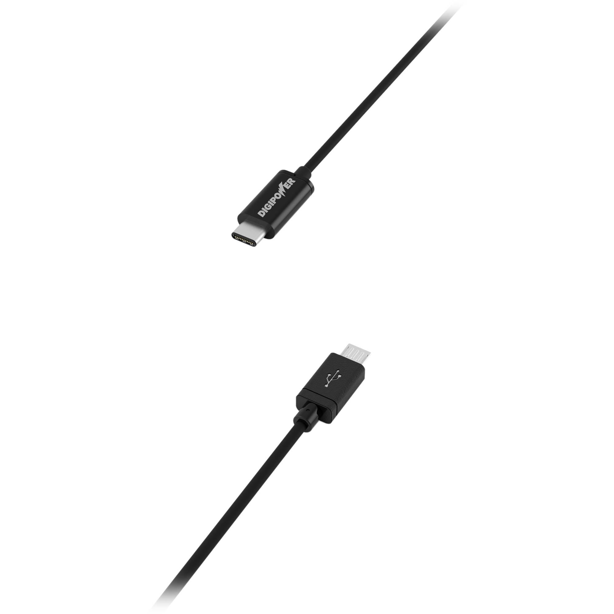 DigiPower USB 2.0 Type-C Male to Micro-USB Male Charge & Sync Cable (6.6')