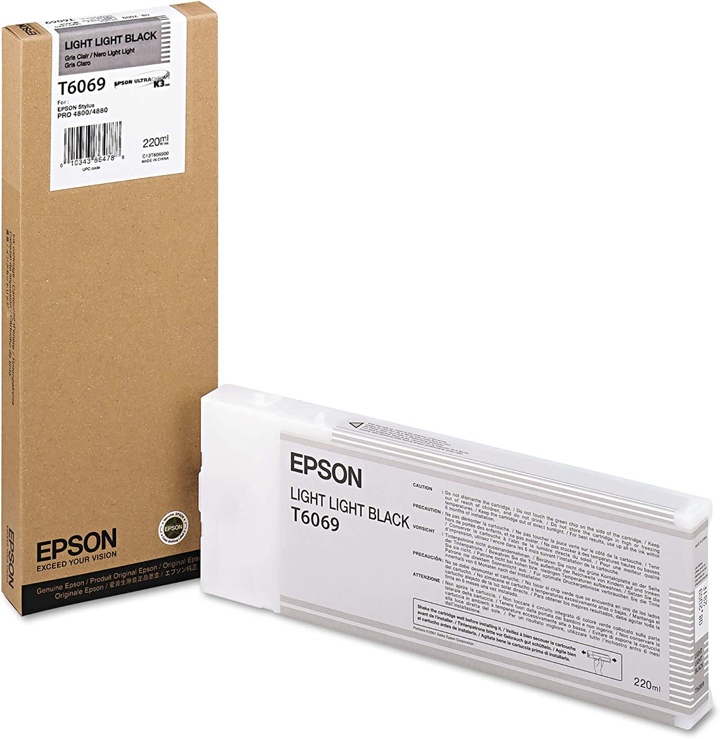 Epson 220ml T606900 UltraChrome K3 Light Light Black Ink