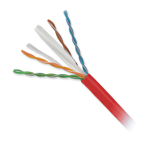 Honeywell 4-Pair 23 AWG CAT6 Plus Riser Cable (1000' Reel in-a-Box, Red)
