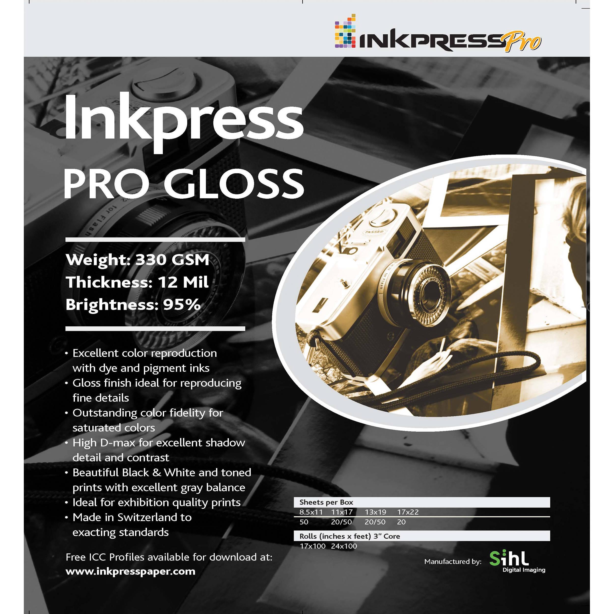 Inkpress Media Pro Glossy Paper (17 x 22", 25 Sheets)