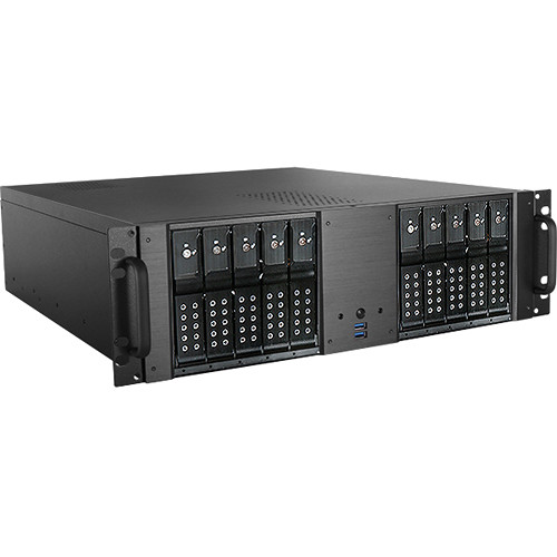 iStarUSA D-3100HN 3U Compact 10 x 3.5" HDD Bay Trayless Hotswap microATX Chassis (Black HDD Handle)