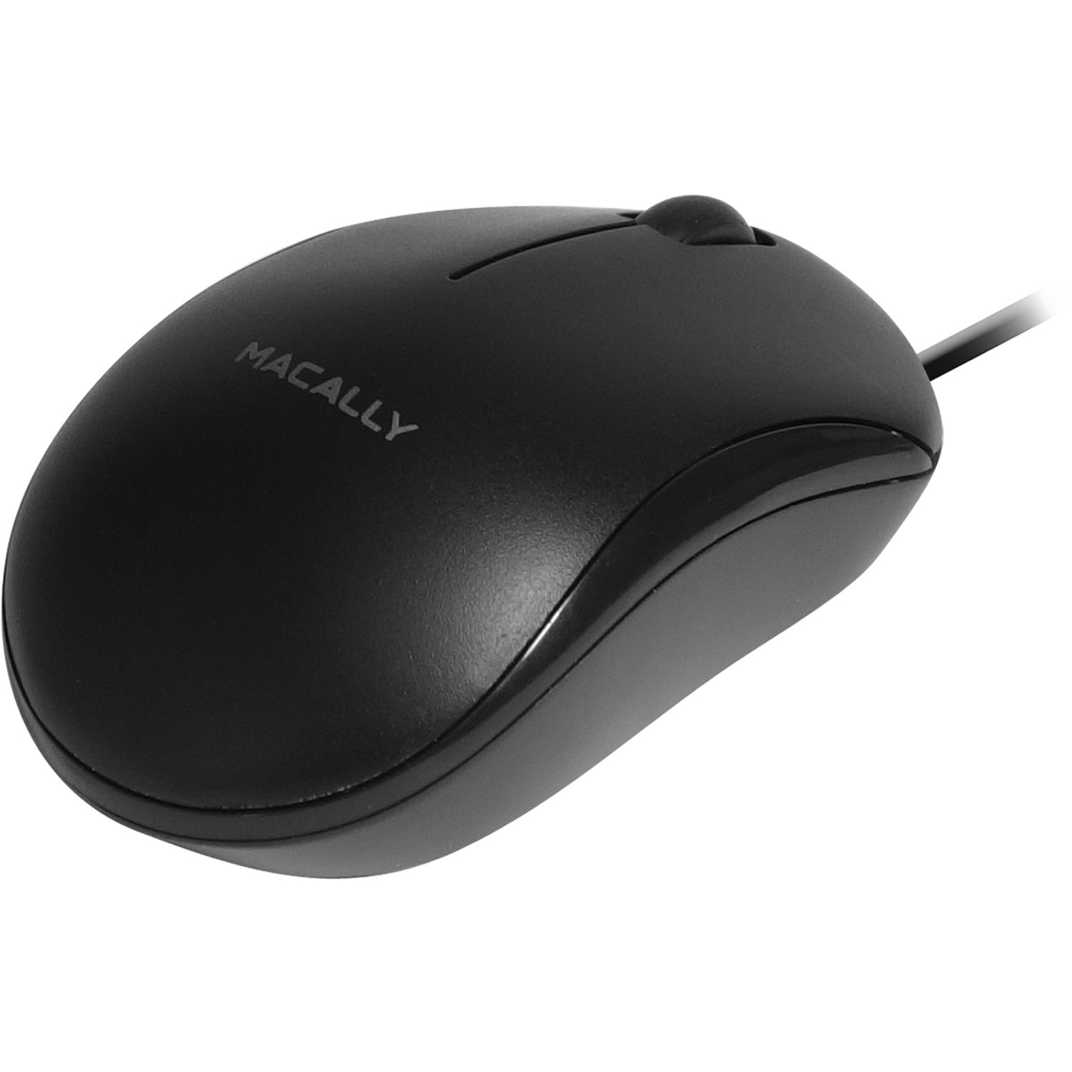 Macally 3-Button USB Wired Optical Mouse for Mac and PC (Black)