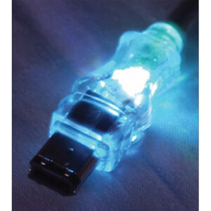 QVS FireWire/i.Link 6-Pin to 4-Pin Translucent Cable with White LEDs (15')