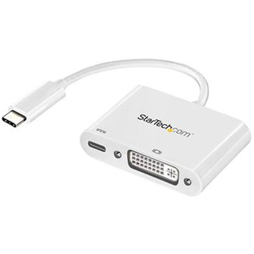 StarTech USB Type-C to DVI-I Adapter with Power Delivery (White)